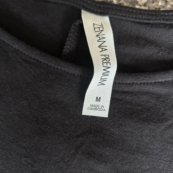 5/$25 Zenana Premium black boho draping loose fitting midi dress size medium - Picture 6 of 9